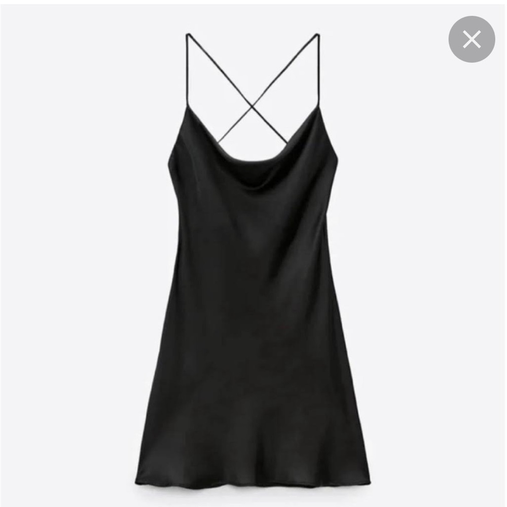 NWT ZARA SILK BACKLESS MINI DRESS